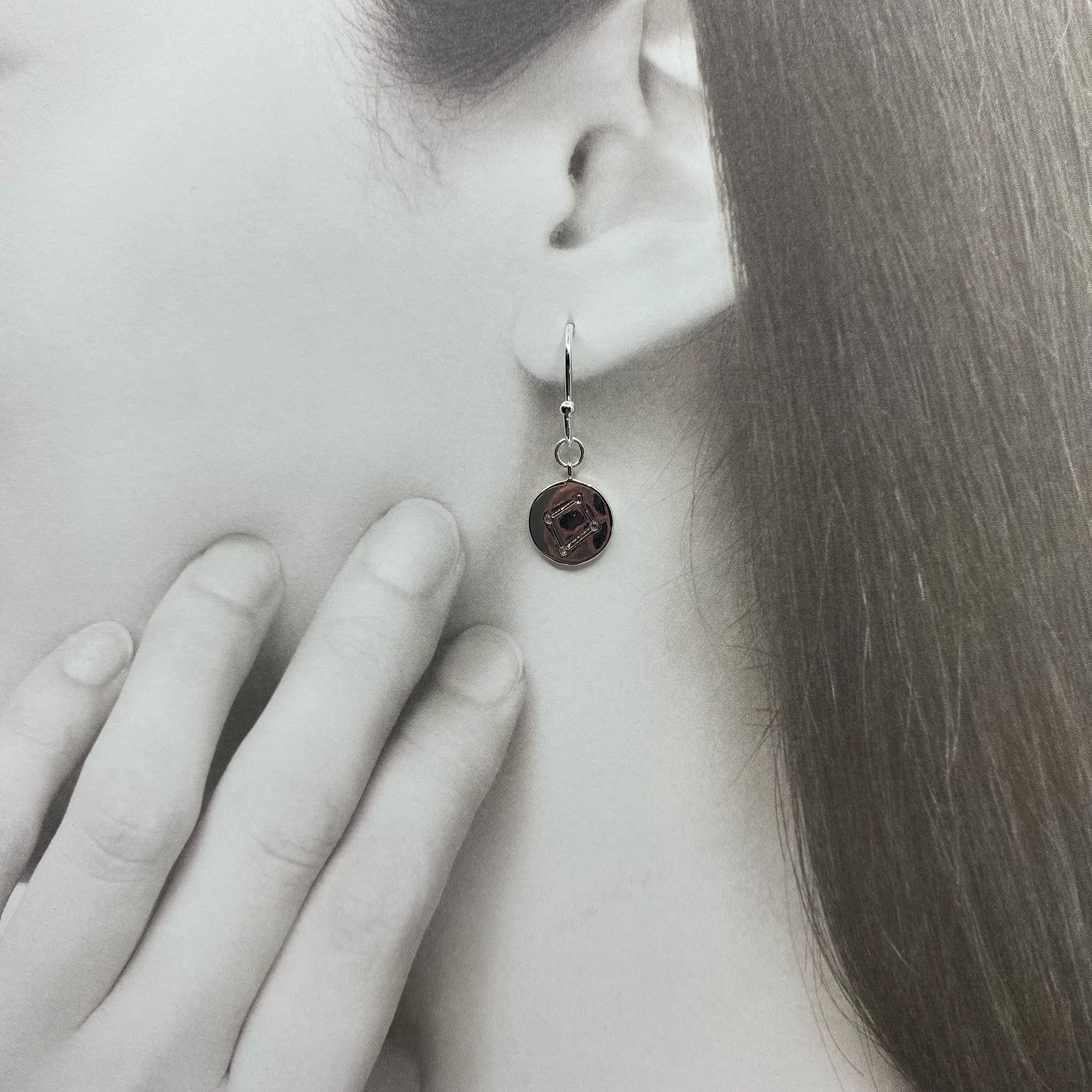 Zodiac Charm Earrings Silver